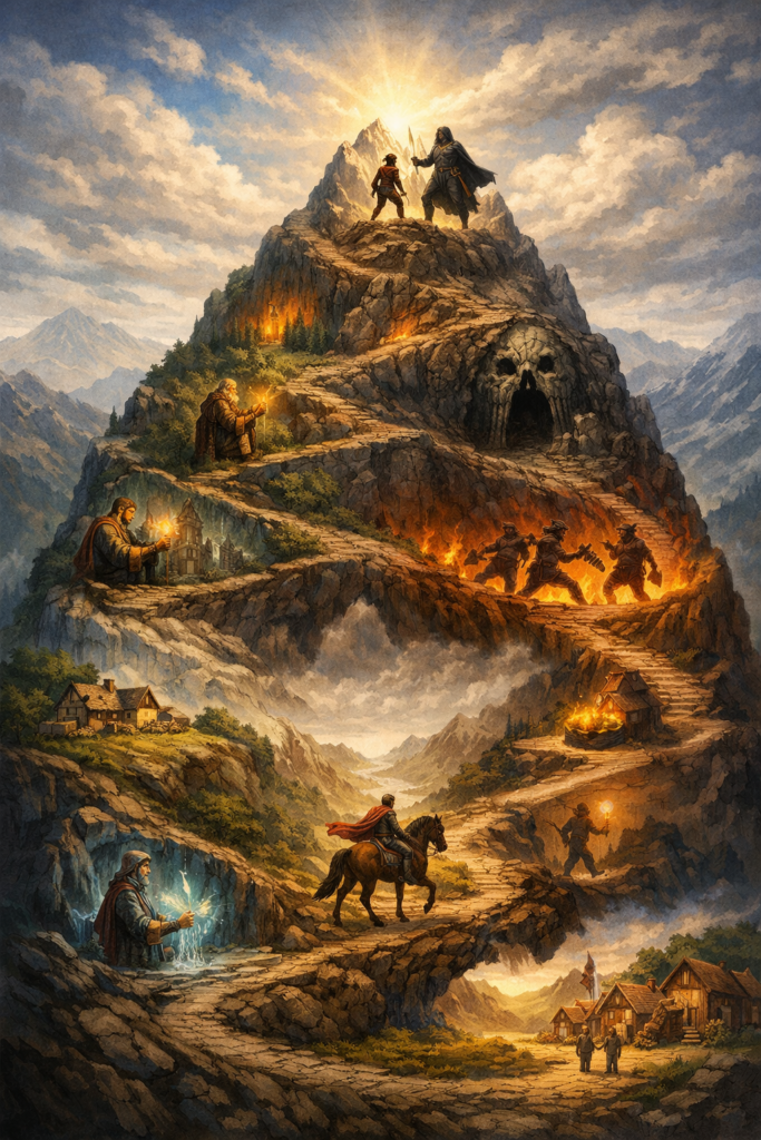 El viaje del héroe. Generada con IA